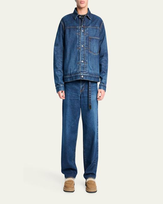 Sacai Blue Beyondexx Denim Hybrid Chore Jacket for men