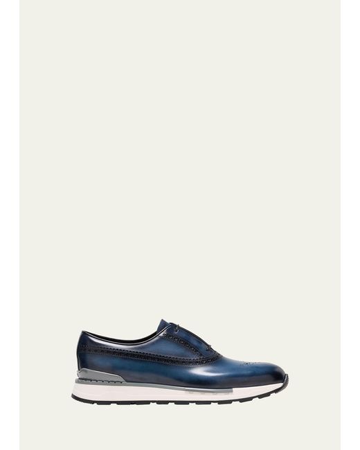 Berluti Blue Fast Track Oxford Sneakers for men