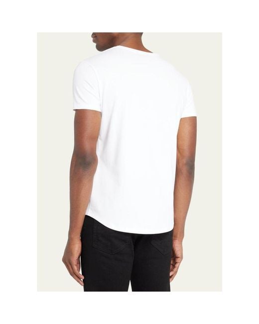 Monfrere White Dann Solid Crew T-Shirt for men