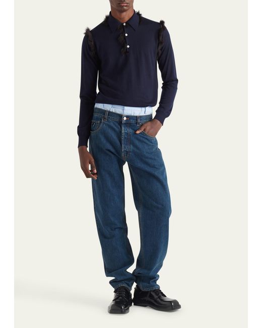 Prada Blue Relaxed-fit Washed Denim Jeans for men