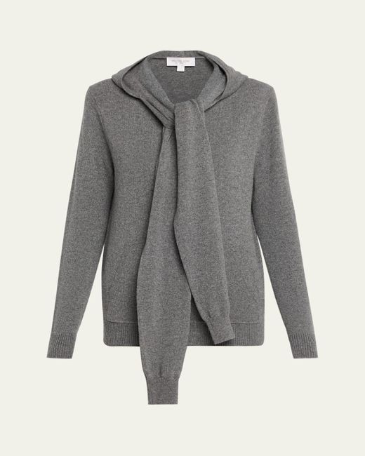 Michael Kors Gray Cashmere Scarf Hoodie