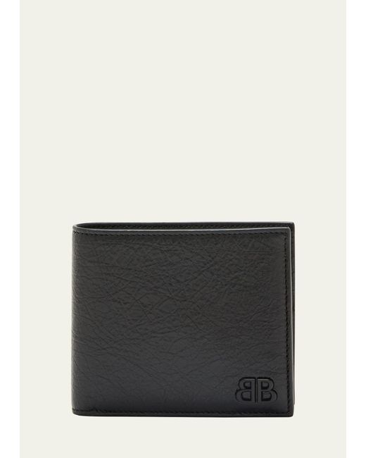 Balenciaga Black Monaco Bb-logo Lambskin Bifold Wallet for men