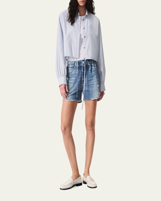 Rag & Bone Natural Georgie Stripe Drawstring Shirt