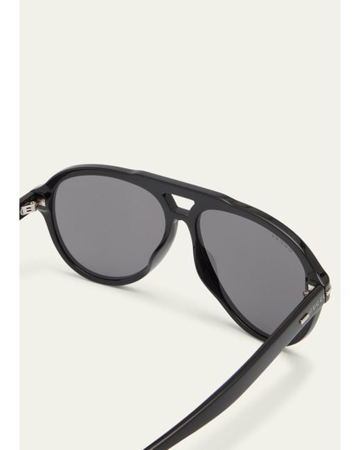 Gucci Gray GG1443Sm Acetate Aviator Sunglasses for men