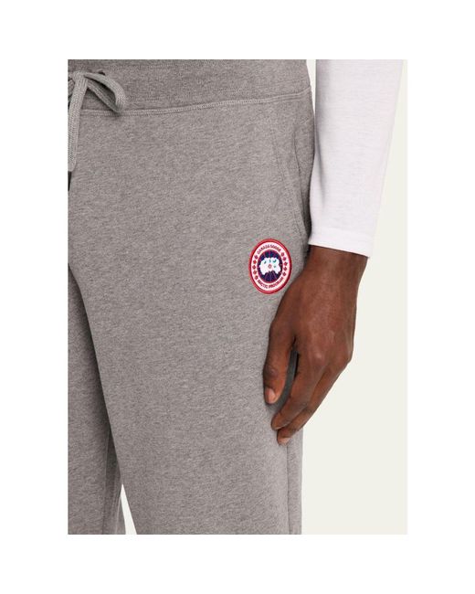 Canada Goose Gray Huron Logo-Patch Sweatpants for men