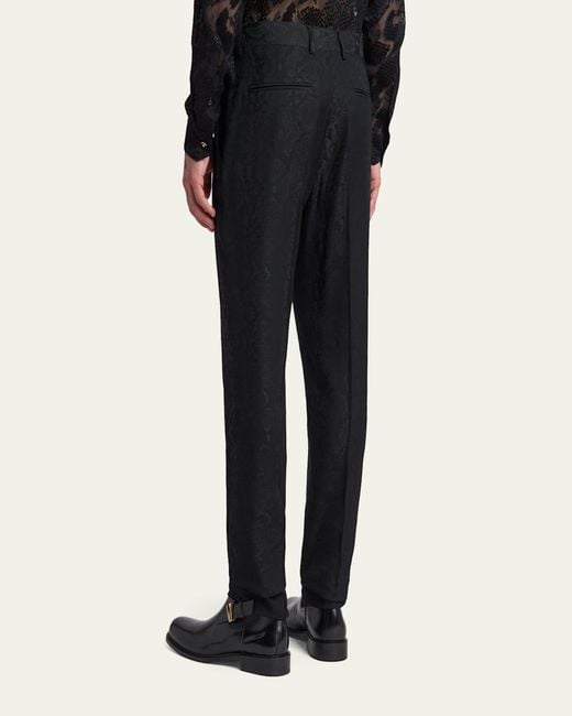 Versace Blue Python Jacquard Formal Pants for men