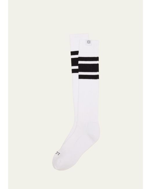 Loewe White Stripe Crew Socks for men