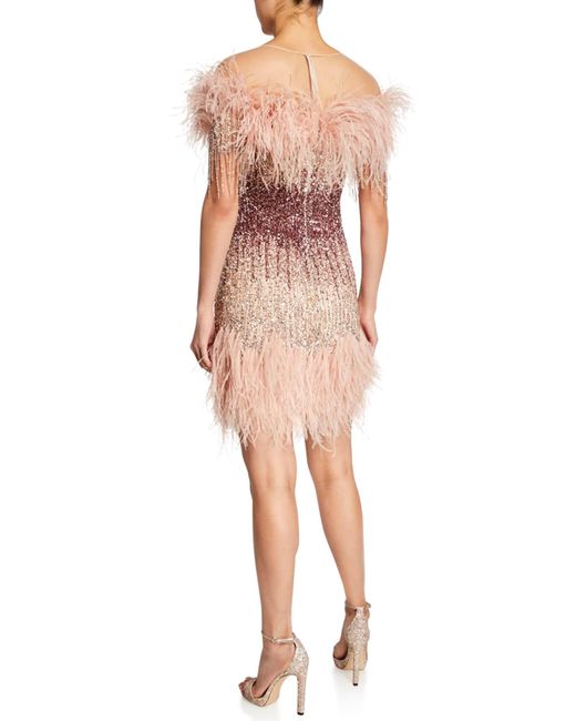 Pamella Roland Feather Dress Deals, 60 