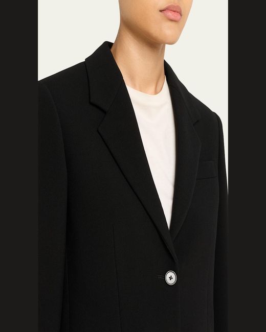 The Row Black Single-Breasted Blazer Jacket