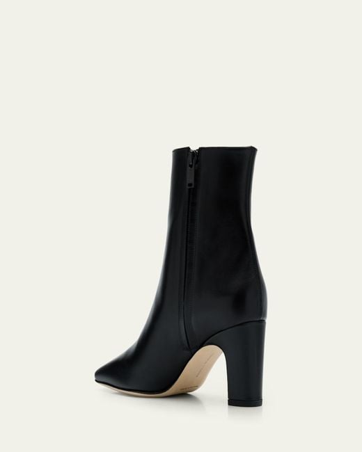 Manolo Blahnik Black Ofaralo Leather Booties