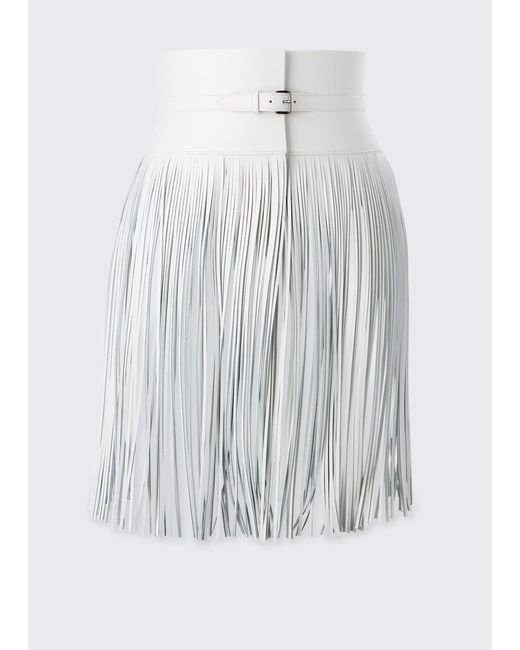 Alaïa White Fringe Leather Corset Belt