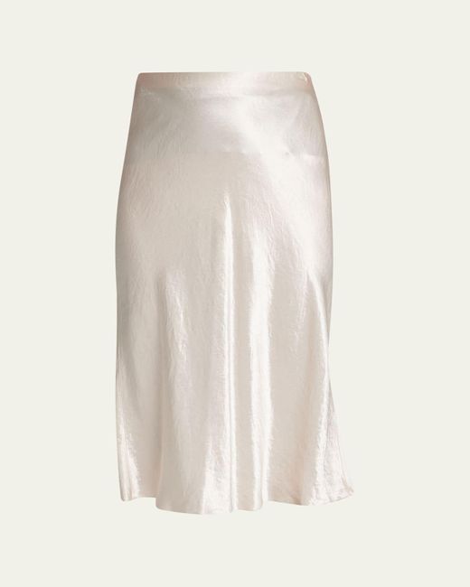 Vince White Satin Slip Midi Skirt