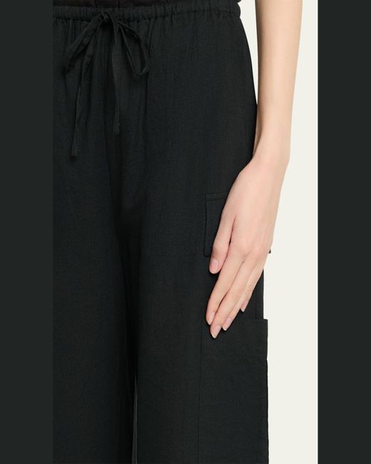 Ciao Lucia Black Marceau Drawstring Cargo Pants