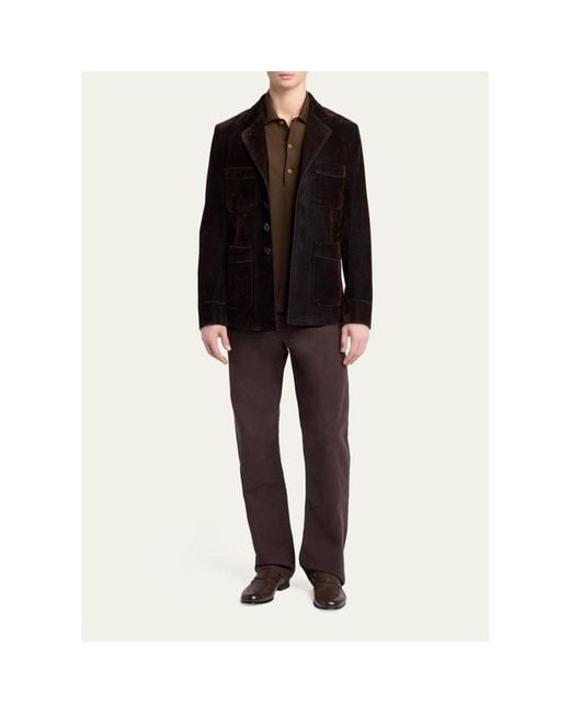 Tom Ford Black Wool Patch Pocket Single-Breasted Blazer for men