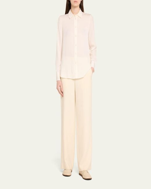 Vince Natural Classic Button-Front Blouse