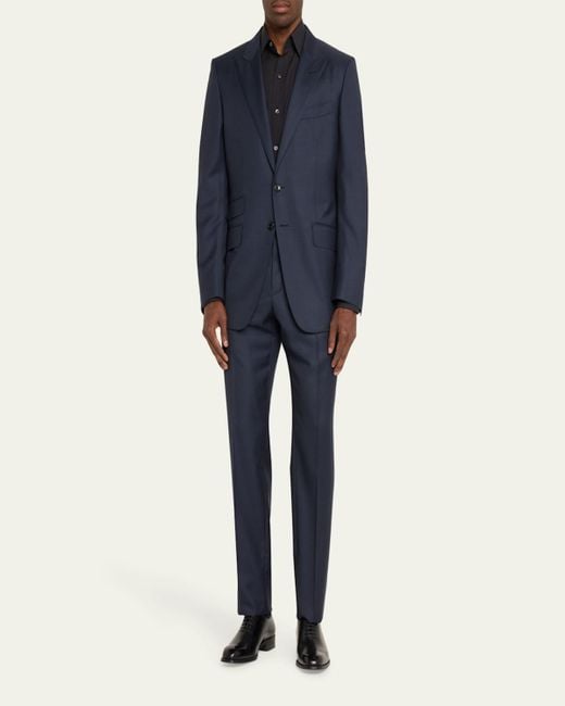 Tom Ford Gray Modern Fit Sharkskin Suit for men