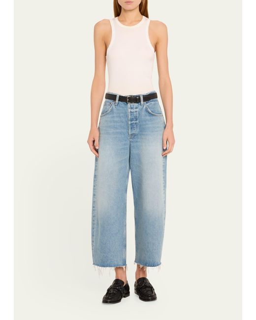 Citizens of Humanity Blue Ayla Raw Hem Crop Jeans