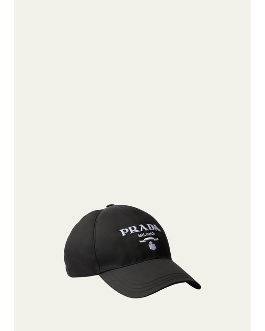 Prada White Embroidered Logo Baseball Hat for men