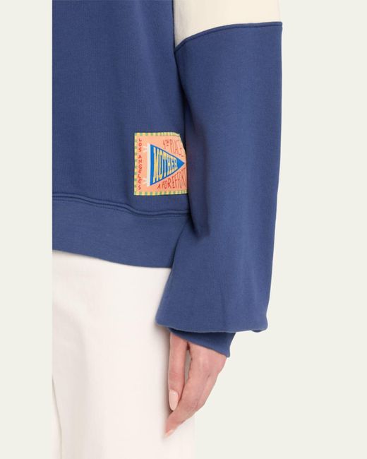 Mother Blue The Drop Square Inset Sweatshirt