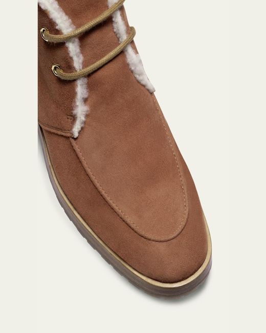 Bougeotte Brown Aspen Suede Shearling-Lined Winter Boots