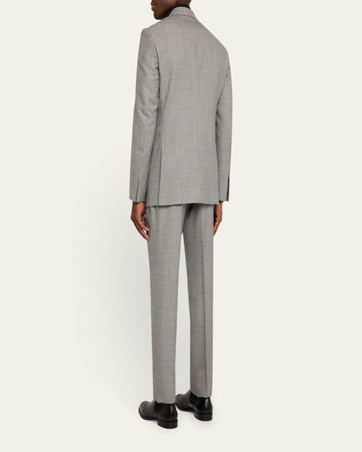 Tom Ford Gray Shelton Sharkskin Slim-Fit Suit for men
