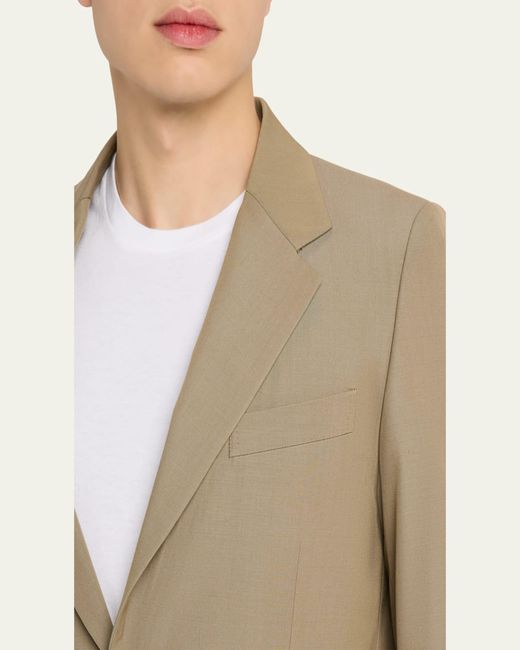 Auralee Natural Single-Breasted Wool Blazer for men