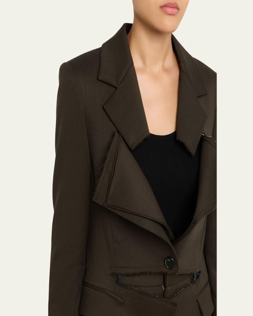 Monse Black Slashed Single-Breasted Blazer Jacket