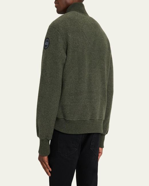 Canada Goose Black Hudson Fleece Snap-Front Bomber Jacket for men