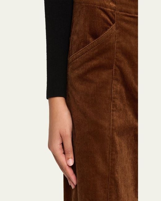 Theory Brown Front-Seam Micro Corduroy Pants