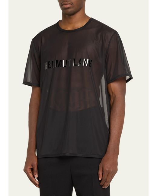 Helmut Lang Black Sheer Logo T-shirt for men
