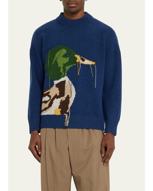 S.S.Daley Blue Francis Duck Head Wool Sweater for men