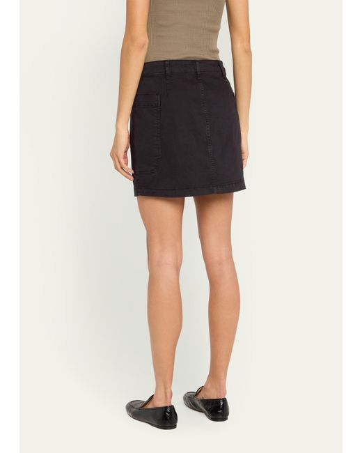 FRAME Black Denim Cargo Mini Skirt