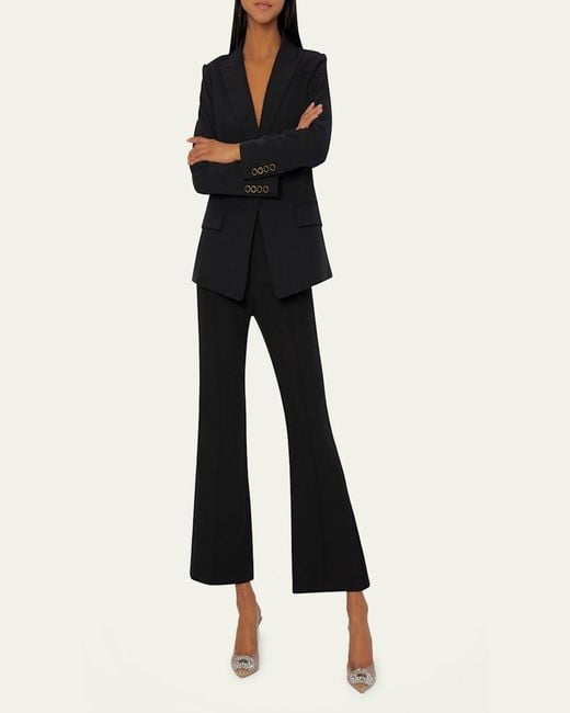 MILLY Black Avery Single-Button Cady Blazer