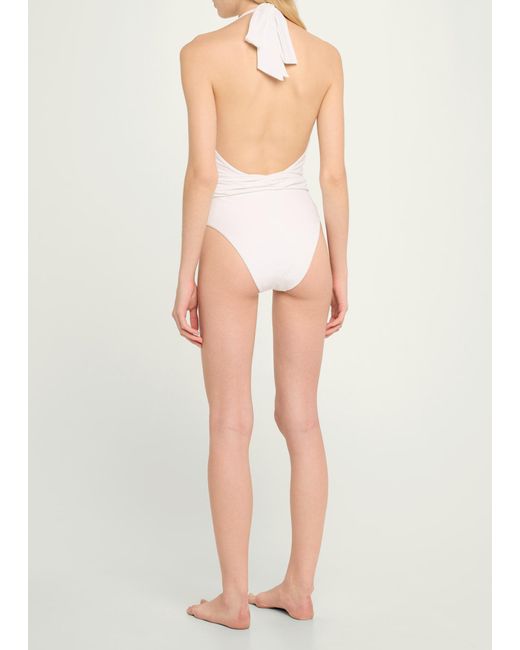 Ramy Brook Natural Raquel Solid Backless One-piece Swimsuit