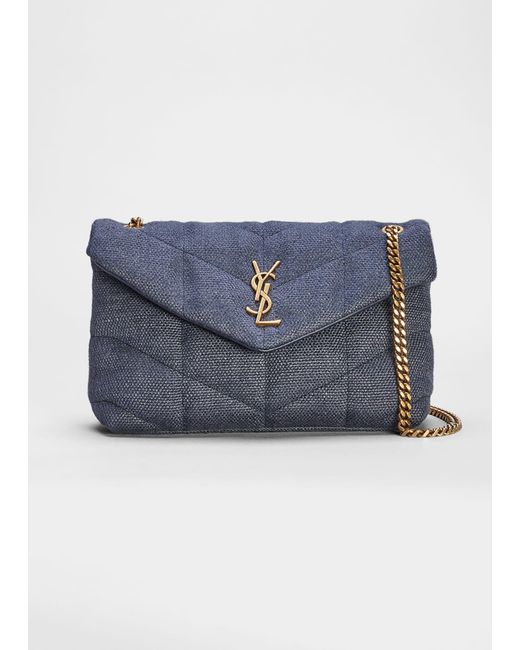 Saint Laurent Ysl Toy Puffer Mini Canvas Crossbody Bag in Blue Lyst