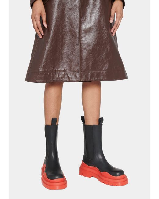 Bottega Veneta The Tire Boots in Red | Lyst