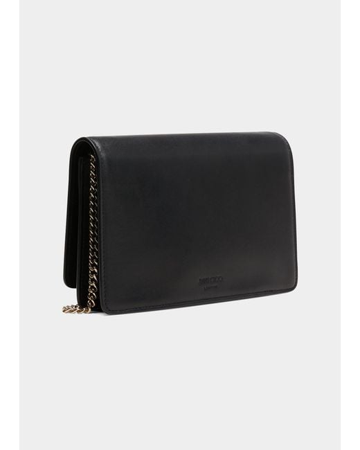 Jimmy Choo Palace Jc Flap Leather Crossbody Bag in Black | Lyst