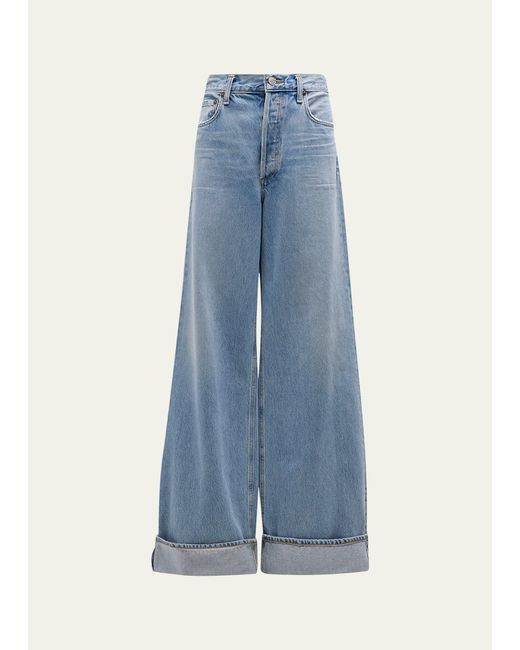 Agolde Blue Dame High Rise Wide-leg Jeans