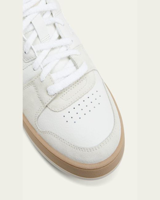Fendi Natural Match Leather Ff-Logo Low-Top Sneakers for men