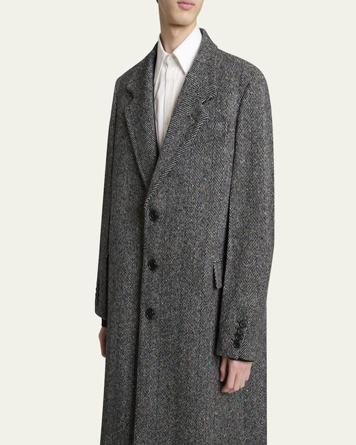 Givenchy Gray Donegal Herringbone Coat for men