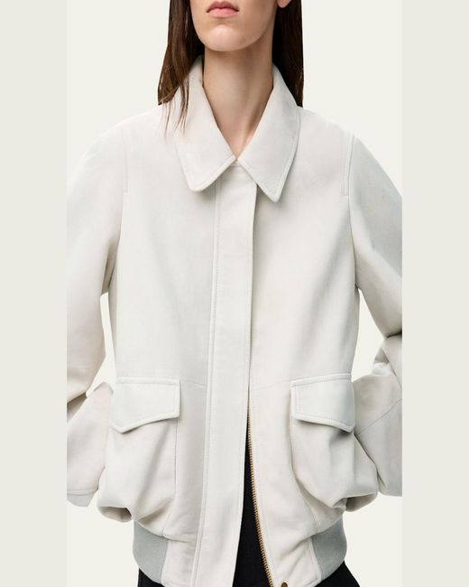 Loewe Natural Suede Oversized Bomber Jacket