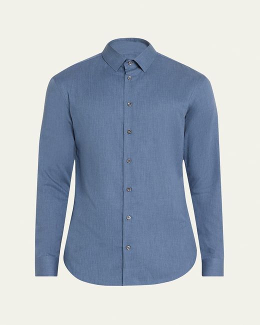 Giorgio Armani Tonal Chevron Sport Shirt in Blue for Men Lyst