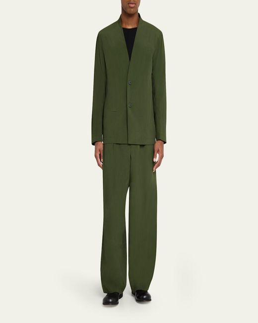 IM MEN Green Single-Breasted Air Jacket for men