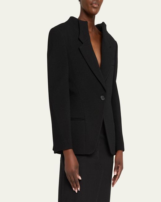 Givenchy Black Single-Breasted Slashed Jacket