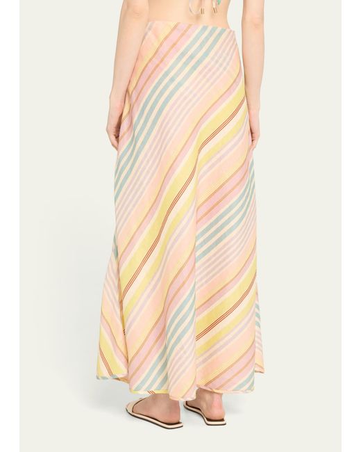 Zimmermann Natural Halliday Striped Bias Maxi Skirt