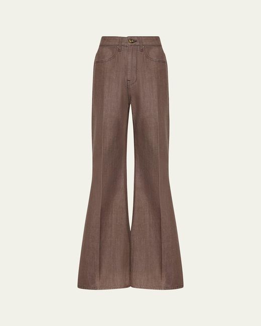 OSSOU Brown Trace Flare Jeans