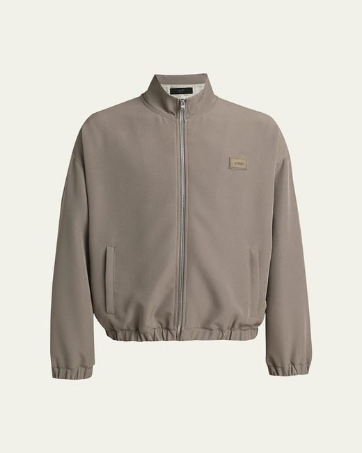 Amiri Gray Logo Patch Full-Zip Blouson for men
