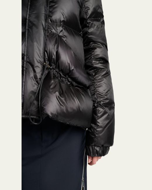Sacai Black Puffer Jacket With Detachable Hood