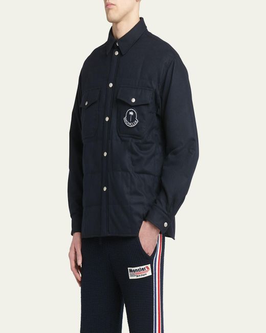 Moncler Genius Blue X Palm Angels Quilted Button-Down Shirt for men