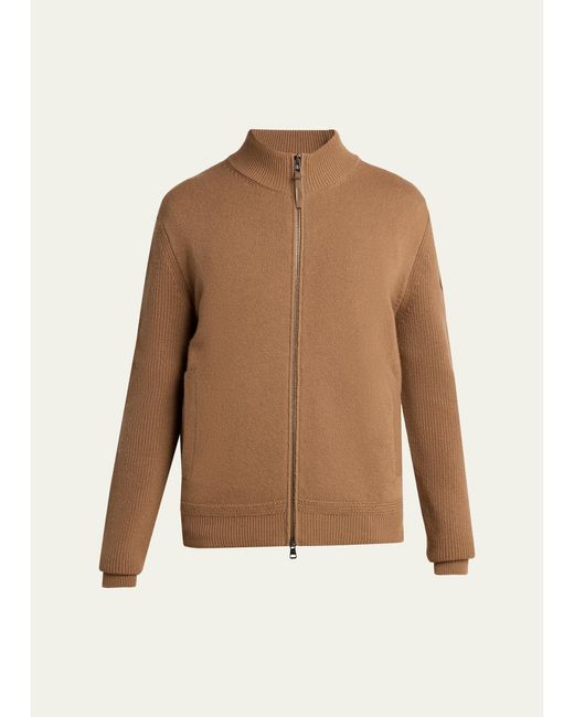 Moncler Brown Virgin Wool Blend Jacket for men